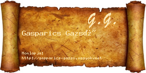 Gasparics Gazsó névjegykártya